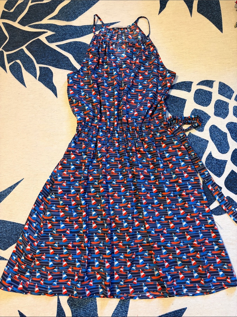 Strappy Sailboat Sundress with Cinched Tie Waist